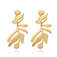 Wholesale Jewelry 1 Pair Simple Style Leaf Alloy Drop Earrings main image 3
