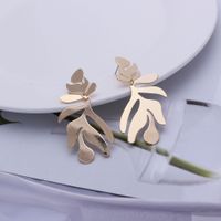 Wholesale Jewelry 1 Pair Simple Style Leaf Alloy Drop Earrings main image 2