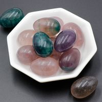 Egg Shaped 30mm Natural Agate Crystal Agate Semi-precious Stone Small Egg Stone Playing Tao Ore sku image 33