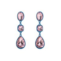 Wholesale Jewelry 1 Pair Shiny Square Oval Water Droplets Alloy Rhinestones Drop Earrings main image 5