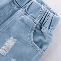 Casual Solid Color Cotton Spandex Boys Pants main image 4