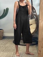Women's Street Casual Solid Color Calf-length Casual Pants Overalls main image 4