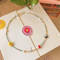 Cute Smiley Face Mushroom Artificial Pearl Soft Clay Beaded Women's Necklace main image 6