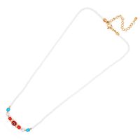 Cute Smiley Face Mushroom Artificial Pearl Soft Clay Beaded Women's Necklace sku image 1