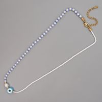 Cute Smiley Face Mushroom Artificial Pearl Soft Clay Beaded Women's Necklace sku image 2
