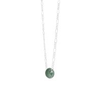 Chinoiserie Geometric Sterling Silver Inlay Jade Necklace sku image 1