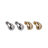 1 Pair Simple Style Water Droplets Sterling Silver Plating Ear Studs main image 2