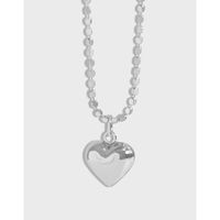 Simple Style Heart Shape Sterling Silver Plating Pendant Necklace main image 2