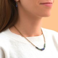 Ethnic Style Geometric Stainless Steel Lapis Lazuli 18k Gold Plated Wholesale Necklace main image 5