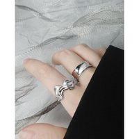 Einfacher Stil Wellen Sterling Silber Überzug Inlay Zirkon Offener Ring main image 2