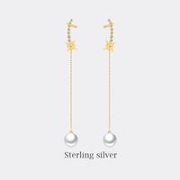 1 Pair Sweet Letter Heart Shape Flower Imitation Pearl Sterling Silver Copper Inlay Zircon Earrings sku image 44