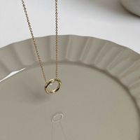 Simple Style Round Metal White Gold Plated Women's Pendant Necklace main image 2