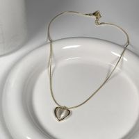 Einfacher Stil Herzform Legierung Überzug 14 Karat Vergoldet Halskette Mit Anhänger sku image 1