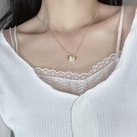 Simple Style Heart Shape Alloy Plating 14k Gold Plated Pendant Necklace main image 4
