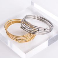 Classic Style Geometric Heart Shape Skull 304 Stainless Steel 18K Gold Plated No Inlaid Bangle In Bulk main image 4