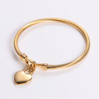 Classic Style Geometric Heart Shape Skull 304 Stainless Steel 18K Gold Plated No Inlaid Bangle In Bulk sku image 4
