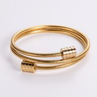 Classic Style Geometric Heart Shape Skull 304 Stainless Steel 18K Gold Plated No Inlaid Bangle In Bulk sku image 8