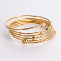 Classic Style Geometric Heart Shape Skull 304 Stainless Steel 18K Gold Plated No Inlaid Bangle In Bulk sku image 7