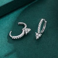 1 Pair Classic Style Solid Color Sterling Silver Plating Inlay Zircon Silver Plated Earrings main image 5