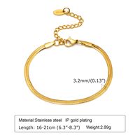 IG Style Classic Style Solid Color 304 Stainless Steel 18K Gold Plated Bracelets In Bulk sku image 1