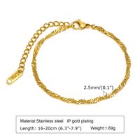 IG Style Casual Simple Style Geometric 201 Stainless Steel 18K Gold Plated Bracelets In Bulk sku image 3