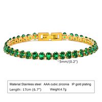 Elegant Geometric 201 Stainless Steel 18K Gold Plated Zircon Bracelets In Bulk sku image 10