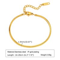 Style IG Style Classique Couleur Unie Acier Inoxydable 304 Plaqué Or 18K Bracelets En Masse sku image 6