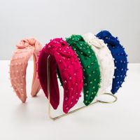 Simple Style Solid Color Cloth Inlay Artificial Crystal Hair Band main image 1