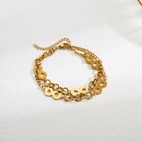 Ins Style Cross Infinity Stainless Steel Imitation Pearl Plating Gold Plated Bracelets main image 4