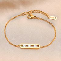 Elegant Geometric 201 Stainless Steel 18K Gold Plated Zircon Bracelets In Bulk main image 2