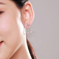 1 Pair Luxurious Water Droplets Sterling Silver Inlay Zircon Rhodium Plated Ear Studs main image 5