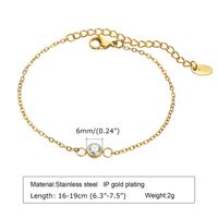 Style IG Style Coréen Rond Forme De Cœur Fleur Acier Inoxydable 304 Plaqué Or 18K Zircon Bracelets En Masse sku image 2