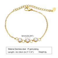 IG Style Korean Style Round Heart Shape Flower 304 Stainless Steel 18K Gold Plated Zircon Bracelets In Bulk sku image 3