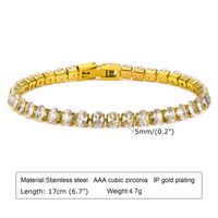 Elegant Geometric 201 Stainless Steel 18K Gold Plated Zircon Bracelets In Bulk sku image 9
