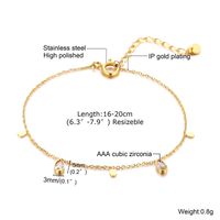 IG Style Korean Style Round Heart Shape Flower 304 Stainless Steel 18K Gold Plated Zircon Bracelets In Bulk sku image 9