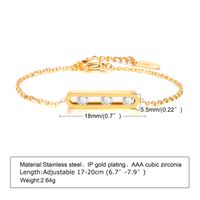 Elegant Geometric 201 Stainless Steel 18K Gold Plated Zircon Bracelets In Bulk sku image 5