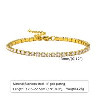Elegant Geometric 201 Stainless Steel 18K Gold Plated Zircon Bracelets In Bulk sku image 3