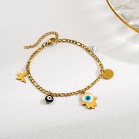 Wholesale Casual Devil's Eye Stainless Steel Plating 24k Gold Plated Bracelets Necklace main image 2