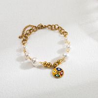 Casual Infinity Heart Shape Elephant Stainless Steel Enamel Plating Inlay Artificial Pearls 18k Gold Plated Bracelets main image 4