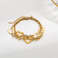 Casual Infinity Heart Shape Elephant Stainless Steel Enamel Plating Inlay Artificial Pearls 18k Gold Plated Bracelets main image 5