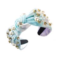Sucré Teinture Par Cravate Chiffon Incruster Perles Artificielles Strass Bande De Cheveux sku image 6