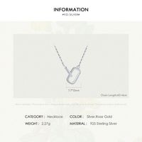 Simple Style Lock Sterling Silver Plating Inlay Zircon Rhodium Plated Necklace main image 4