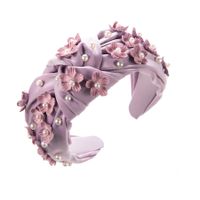 Sweet Flower Cloth Inlay Artificial Pearls Hair Band sku image 4