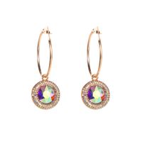 1 Pair Elegant Round Plating Inlay Alloy Rhinestones Glass Drill Gold Plated Drop Earrings main image 7