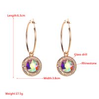 1 Pair Elegant Round Plating Inlay Alloy Rhinestones Glass Drill Gold Plated Drop Earrings main image 2