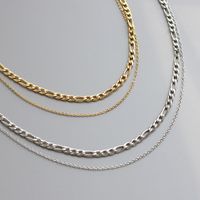 201 Stainless Steel Copper Simple Style Plating Geometric Layered Necklaces main image 6