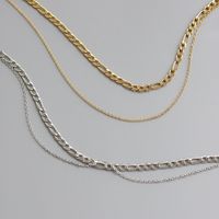 201 Stainless Steel Copper Simple Style Plating Geometric Layered Necklaces main image 3