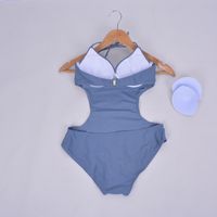 D'une Seule Pièce Maillot De Bain De Femmes Sexy Dos Nu Slim Fit Couvrant Ventre Mince Grande Et Petite Poitrine Recueillies Bikini Conservateur Chaud Printemps Maillots De Bain sku image 5