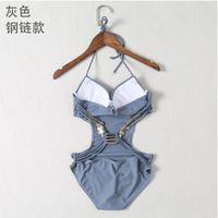 D'une Seule Pièce Maillot De Bain De Femmes Sexy Dos Nu Slim Fit Couvrant Ventre Mince Grande Et Petite Poitrine Recueillies Bikini Conservateur Chaud Printemps Maillots De Bain sku image 3