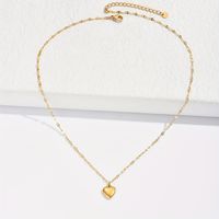 304 Stainless Steel 14K Gold Plated Simple Style Plating Heart Shape Necklace main image 6